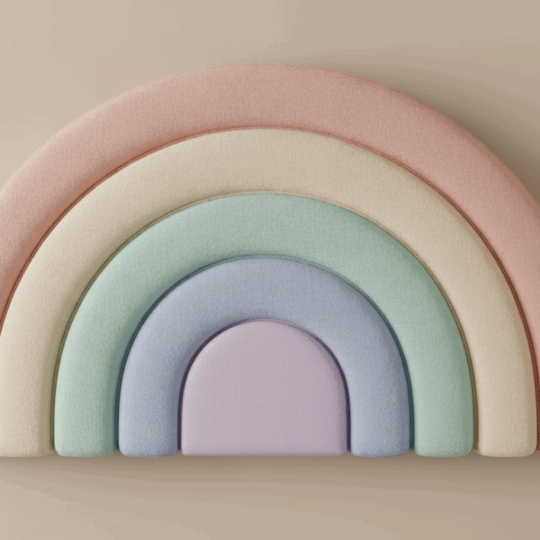 Oparcie tapicerowane pastelowa tęcza